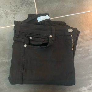 7 For All Mankind High Waist Skinny Jeans Black